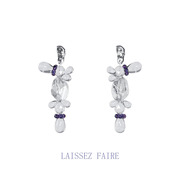 Laissez Faire 原创天然水晶串珠耳环简约高级感大气轻奢百搭耳饰