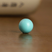 远廷原矿绿松石散珠8.8mm单颗5号高瓷蓝绿干净单珠圆珠配饰配珠