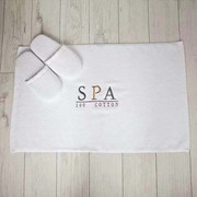 酒店宾馆美容院纯棉，地巾白色卫生间防滑垫50x80白色，加厚吸水卫浴