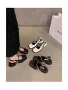 法式黑色高跟鞋包头凉鞋，女鞋子2024春夏季粗跟玛丽珍晚晚单鞋
