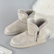 2022拉链雪地靴女短筒皮毛一体时尚，可爱冬季加绒加厚防水棉鞋