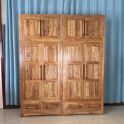 鲁班一木北方老榆木衣柜中式卧室，顶箱柜家具实木衣橱组合大衣柜