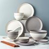 日式简约碗碟套装家用欧式复古风碗盘碗筷餐具套装组合创意陶瓷器