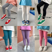 2024夏韩版童裤中小女童，薄款雪花棉，针织修身打底裤