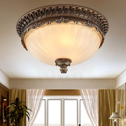 欧式复古大气LED主卧室吸顶灯圆形美式简约阳台过道玄关简欧灯具