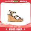 香港直邮潮奢jimmychoo女士，aleili100蛇皮质感坡跟凉鞋