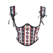 小众设计印第安部落，少数民族图腾背心女夏吊带内搭复古鱼骨胸衣