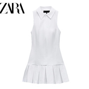 ZA 24春季白色翻领宽褶衬衫款式连体裤式连衣裙 4661318 250