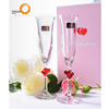 进口水晶玻璃香槟杯情侣高档高脚杯对装结婚礼物礼盒套装