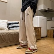 灯芯绒裤子男生日系，慵懒坠感复古刺绣，工装裤男宽松直筒休闲长裤