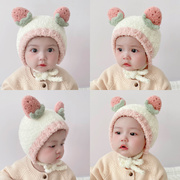 一06月婴儿帽秋冬小月龄宝宝帽子三个月婴儿公主风女宝宝秋季洋气