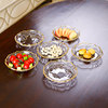 轻奢金边透明玻璃水果盘小精致客厅家用零食，盘糖果盘子点心盘碟子