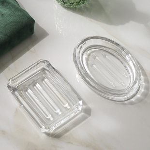 轻奢透明玻璃肥皂盒创意时尚  家用卫生间浴室香皂碟托盘简约ins