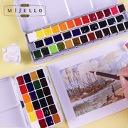韩国mijello美捷乐固体水彩颜料分装36色金装，24单一色素艺术家美术，生专用专业水彩绘画工具便携迷你试用套装
