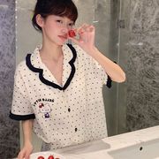 HelloKitty可爱卡通波点睡衣少女夏季短袖纯棉薄款学生家居服套装