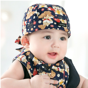 1一2岁女童宝宝帽子婴幼儿宝宝海盗帽新生儿胎帽春秋季薄款可爱