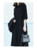annandsam极简款黑色雪纺衬衫，连衣裙长裙短袖，春夏女原创设计