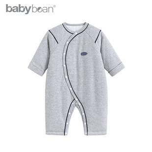 babybean亲豆婴儿连体新生儿，冬季长袖保暖夹棉可爱哈衣爬服