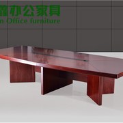 速发西安办公家具办公桌，实木桌贴皮红胡桃会议桌油漆桌多人办公桌