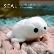 可爱仿真小海豹毛绒玩具大眼睛，海豚公仔q版海洋动物玩偶娃娃礼物
