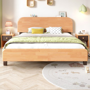 实木床双人床简约现代1.5米橡木大床简易出租房用1米2单人床床架