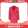 香港直邮潮奢msgm女士桃红色弹力，羊毛西装外套