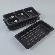 四格饭盒一次性餐盒大容量超大长方形，商用黑色快餐食品专用打包盒