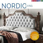 复古北欧实木床1.8米现代简约轻奢主卧室双人婚床法式床