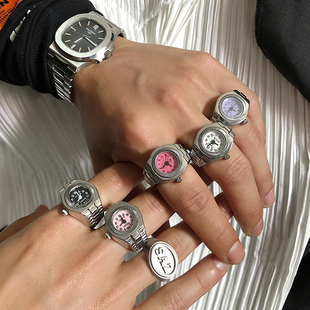 saz手表戒指男土酷原宿ins风，潮流韩版复古创意，装饰可调节食指环