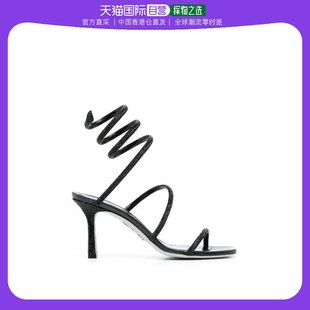 香港直邮RENE CAOVILLA 黑色女士高跟凉鞋 C11575080-R001V050