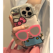 韩国y2k星星可爱猫咪适用iphone14promax手机，壳苹果1311硅胶12promax女款14pro保护套xsxr软壳墨镜支架