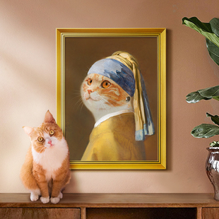 上品印画定制萌宠入油画宠物画像定制猫狗肖像画装饰画创意礼物