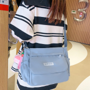 帆布包女单肩小学生日系，手提上课拎书袋，百搭大容量韩版斜挎补课包
