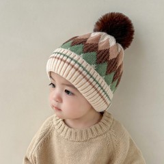 加厚保暖男童毛球毛线帽针织帽