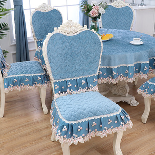 餐桌椅套桌布坐垫套装台布，茶几垫圆桌布椅子垫欧式椅子套罩