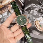 手表复古士表皮表带气质，韩版大表盘绿色皮带，tt天塔女时尚方形