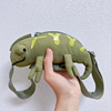 穿搭可爱绿色蜥蜴包变色龙儿童包幼童(包幼童，)单肩斜跨包动物形腰包糖果包