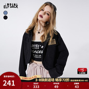 妖精的口袋水洗黑色，牛仔短款外套女2024早春小个子，设计感上衣