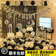 网红成人礼生日快乐气球，派对男女孩场景布置用品，背景墙18周岁装饰