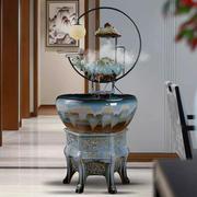 景德镇陶瓷鱼缸大号流水喷泉循环创意加湿器水族箱摆件客厅装饰品