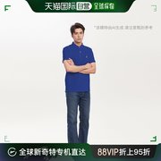 自营｜RALPHLAUREN/拉夫劳伦男士深蓝色棉混纺修身短袖polo衫