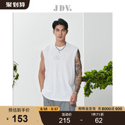 jdv男装商场同款夏季白色无袖休闲百搭套头背心坎肩stv2486