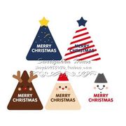 250枚价 2021韩版可爱三角状圣诞贴 装饰贴纸 糖果包装贴纸