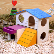 仓鼠躲避屋造景房子玩具超大保暖双层别墅豪华的睡窝小木屋子用品