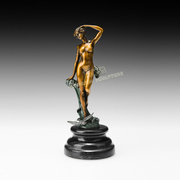 铜雕塑波浪上的少女EPA123欧式人物工艺饰品客厅书房家居桌面摆件