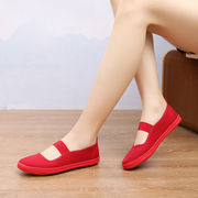 环球国途红布鞋红色，平底平跟广场舞鞋妈妈舞蹈鞋，帆布鞋红鞋闰月鞋