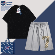 NASA GAVK2024春夏季满天星套装纯棉T恤五分潮流情侣短裤男