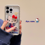 卡通可爱HelloKitty立体蝴蝶结适用苹果15promax手机壳iphone14pro12日韩女13pro电镀11透明14防摔15全包