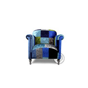 盖雅轻奢美式布艺拼接地中海沙发椅单人位客厅沙发布艺休闲沙发