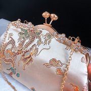 复古刺绣手提包旗袍包印花(包印花)手拿包中国风汉服包斜挎包宴会婚包